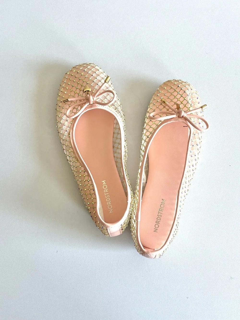 Nordstrom sparkly pink girls ballet flat shoes 1 Emmaline bow slip on dress